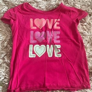 childrens place girls pink “love” top -5t